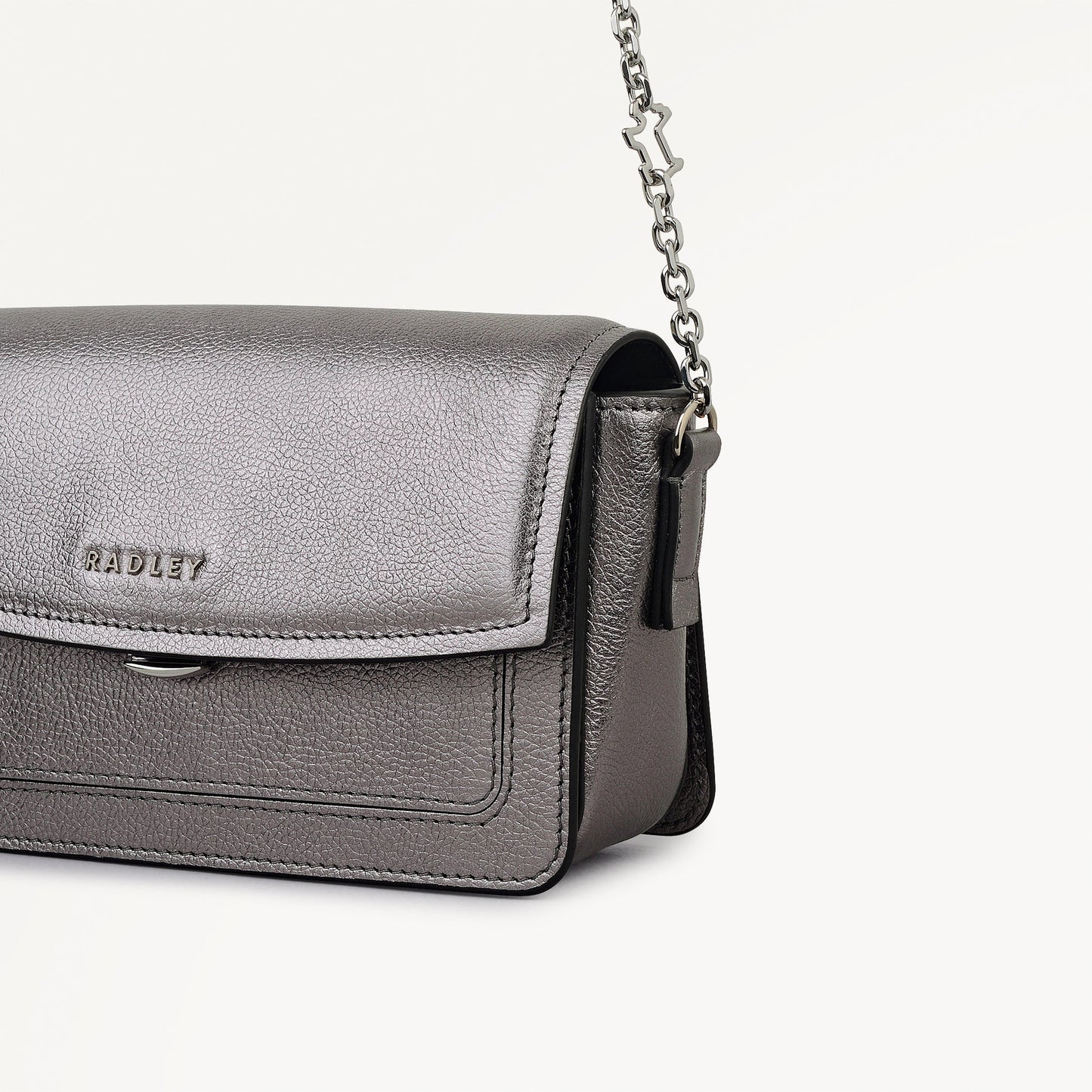 Radley London Gun Metal Mini Flapover Cross Body Bag