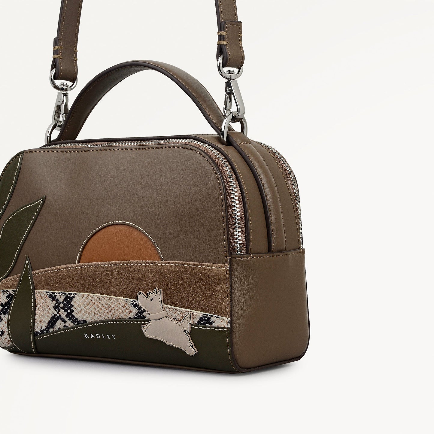 Radley London Coffee Small Ziptop Cross Body Bag