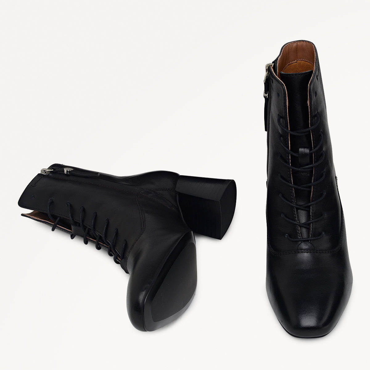 Radley London Black Heeled Lace Up Boot
