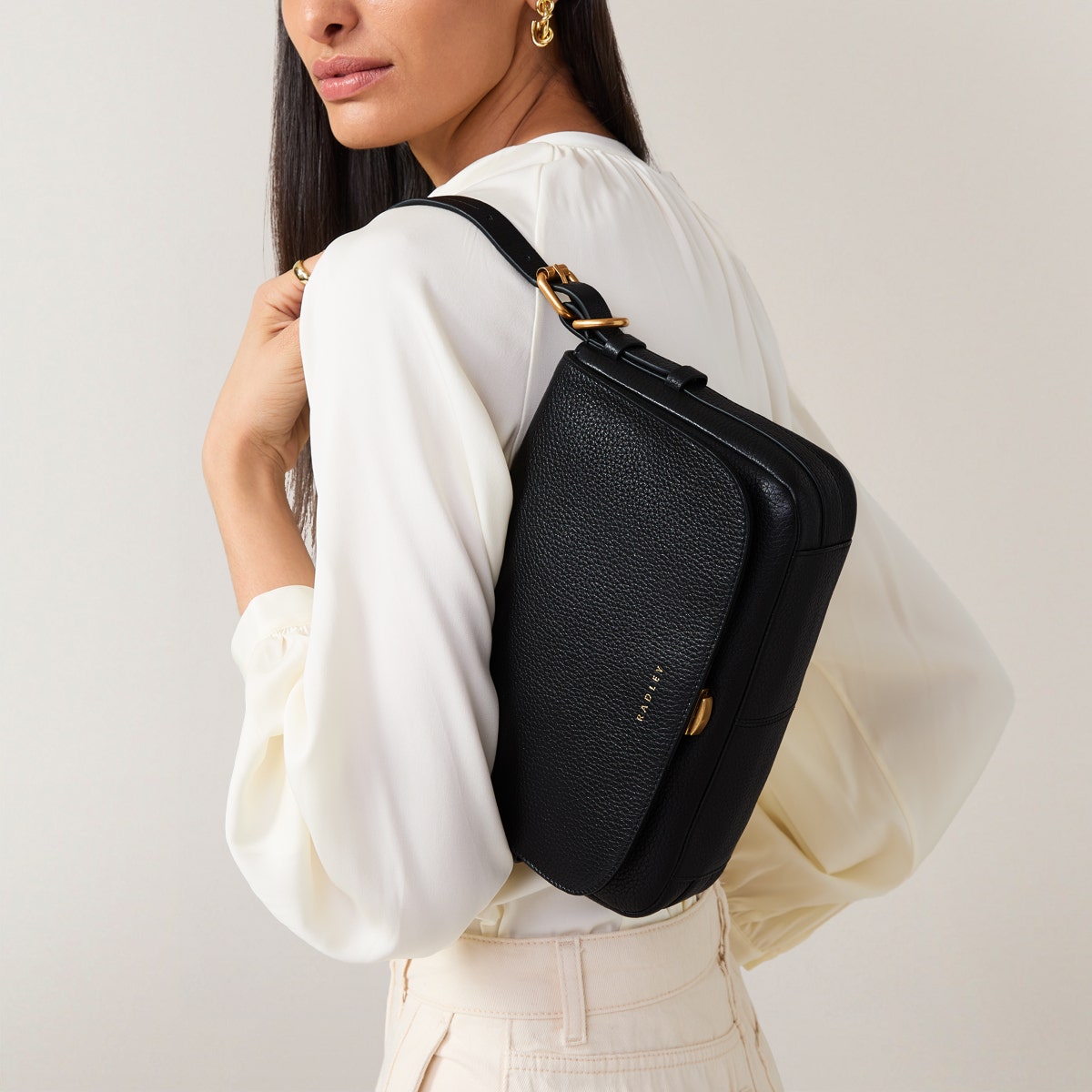 Radley London Black Small Flapover Cross Body Bag