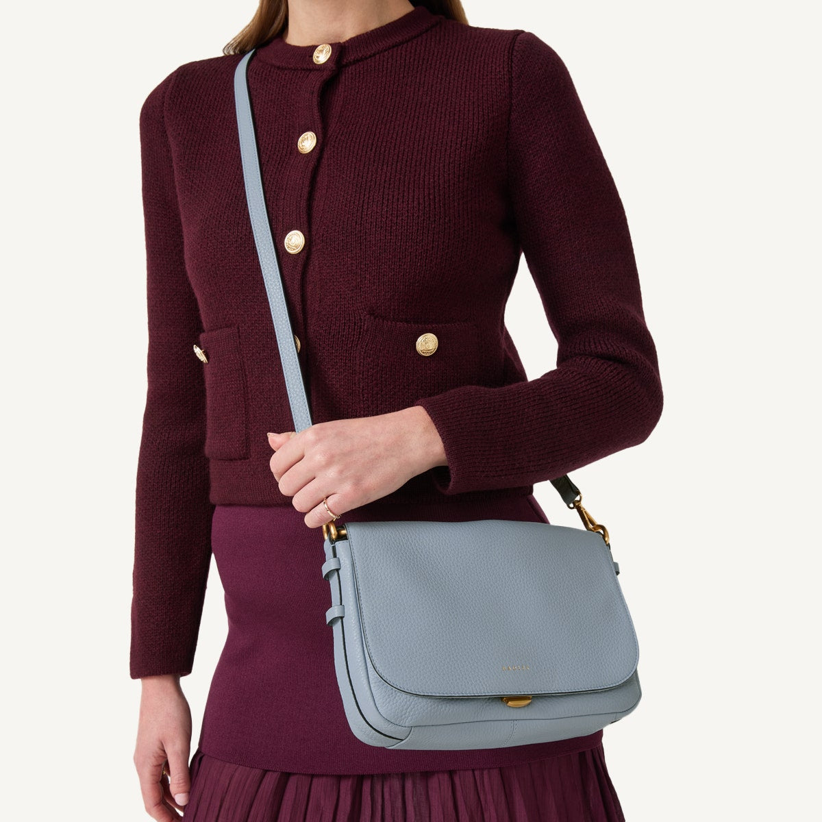 Radley London Smoke Blue Small Flapover Cross Body Bag