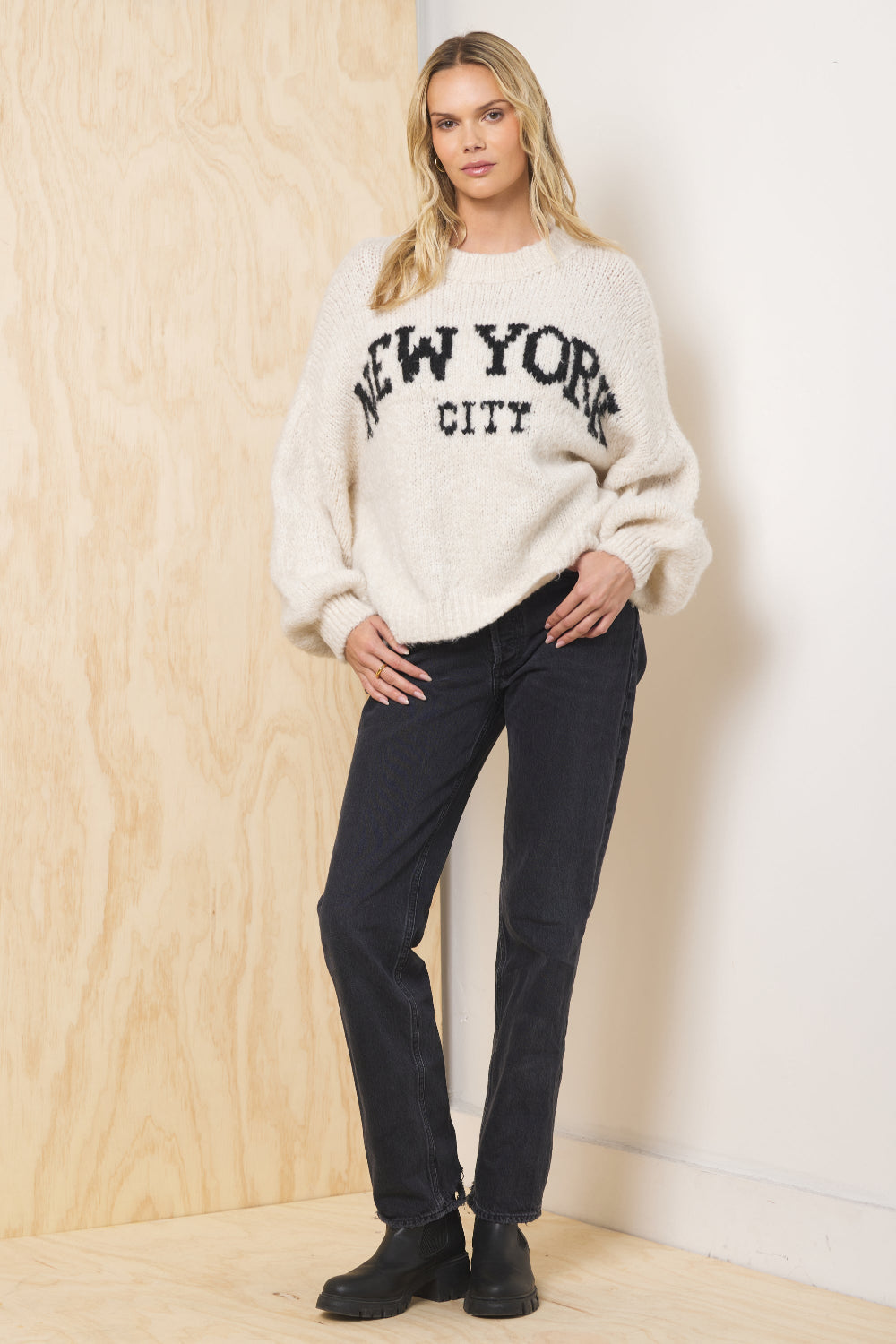 Ecru Vintage Havana Jacquard Destination Sweater