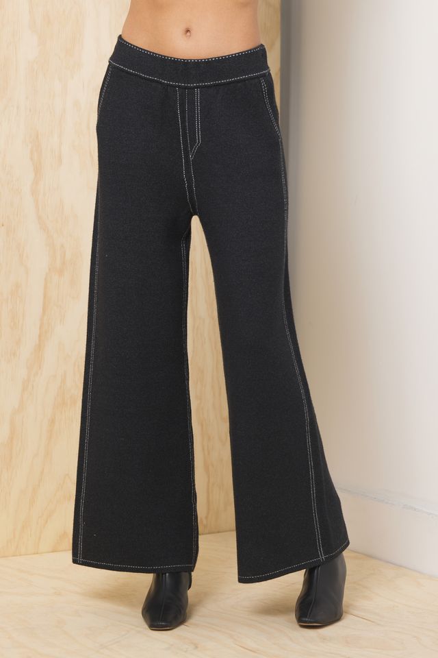 Vintage Havana Black Sweater w/ Contrast Stitching 2-Piece Set
