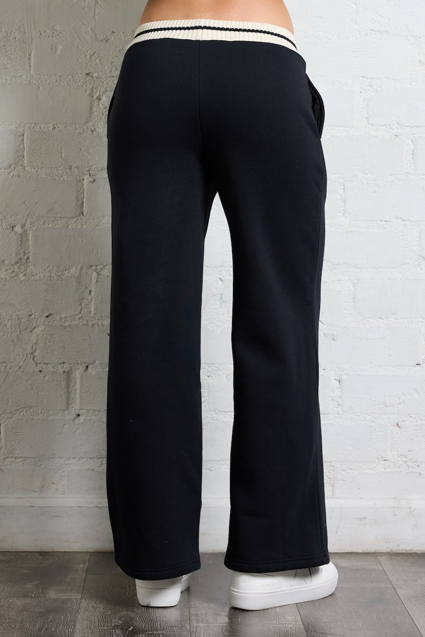 Black/Ivory Vintage Havana Von Dutch Wide Leg Pant