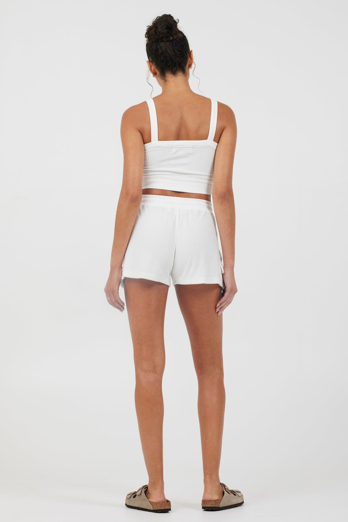White Vintage Havana White Cord Terry Tank