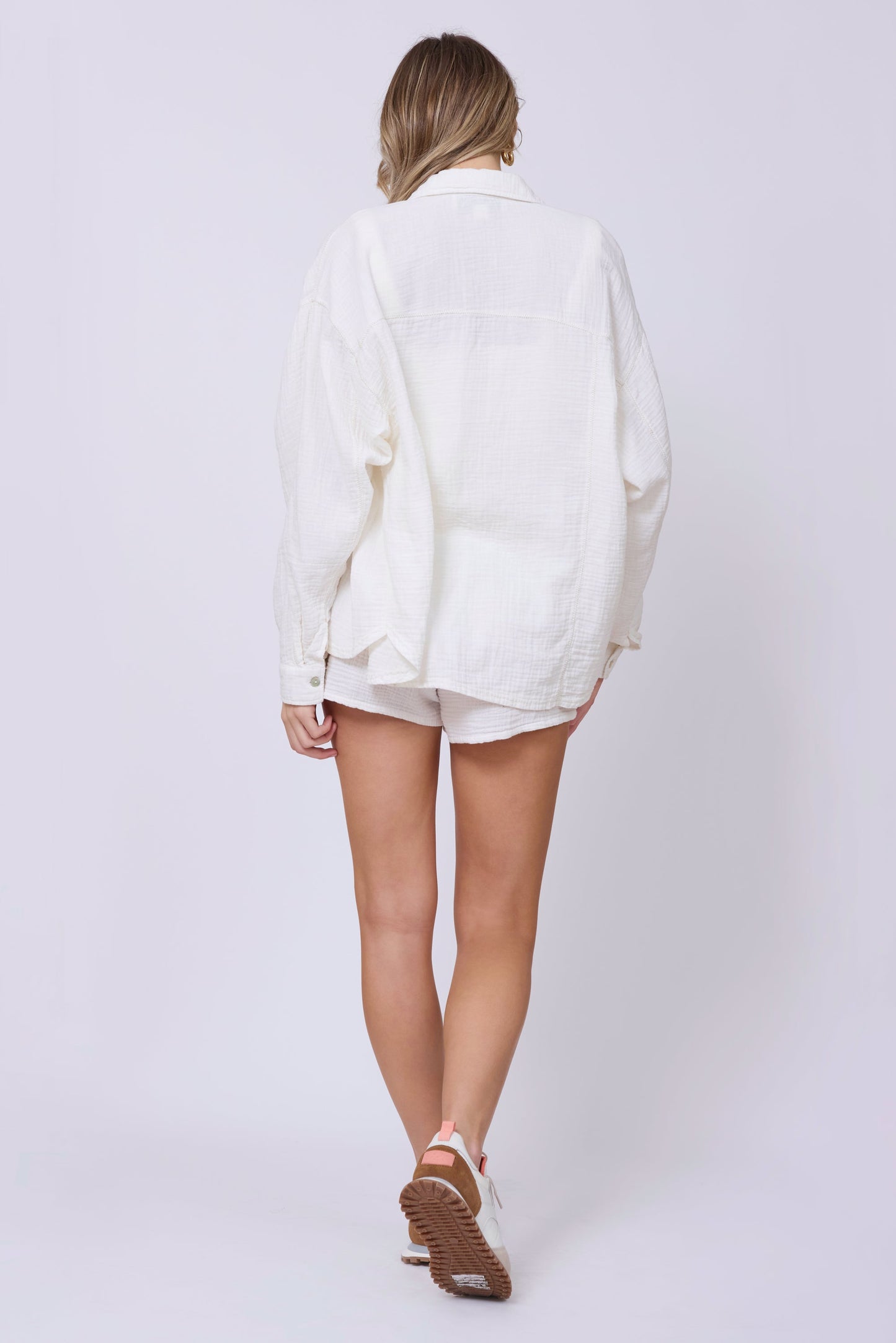 Washed White Vintage Havana Washed White Gauze Button Up