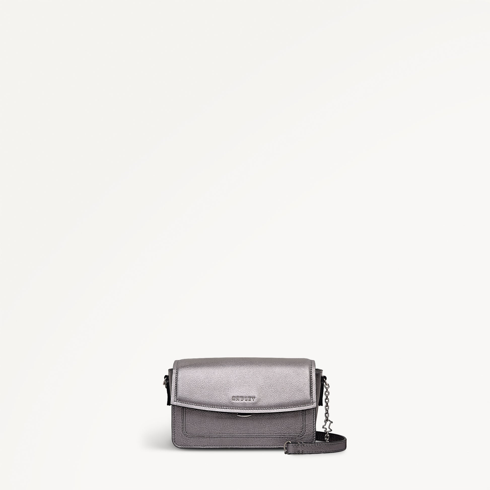 Radley London Gun Metal Mini Flapover Cross Body Bag