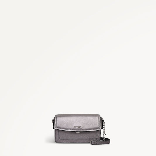 Radley London Gun Metal Mini Flapover Cross Body Bag