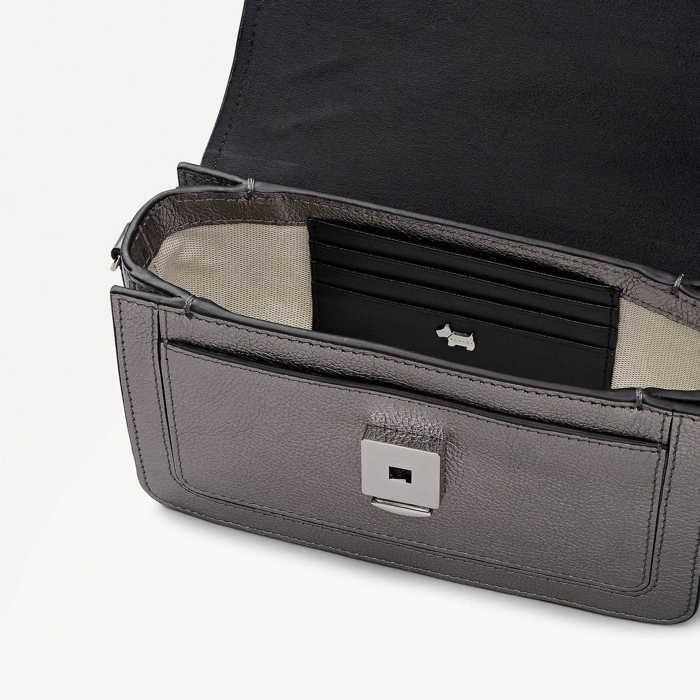 Radley London Gun Metal Mini Flapover Cross Body Bag