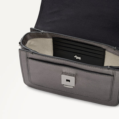 Radley London Gun Metal Mini Flapover Cross Body Bag
