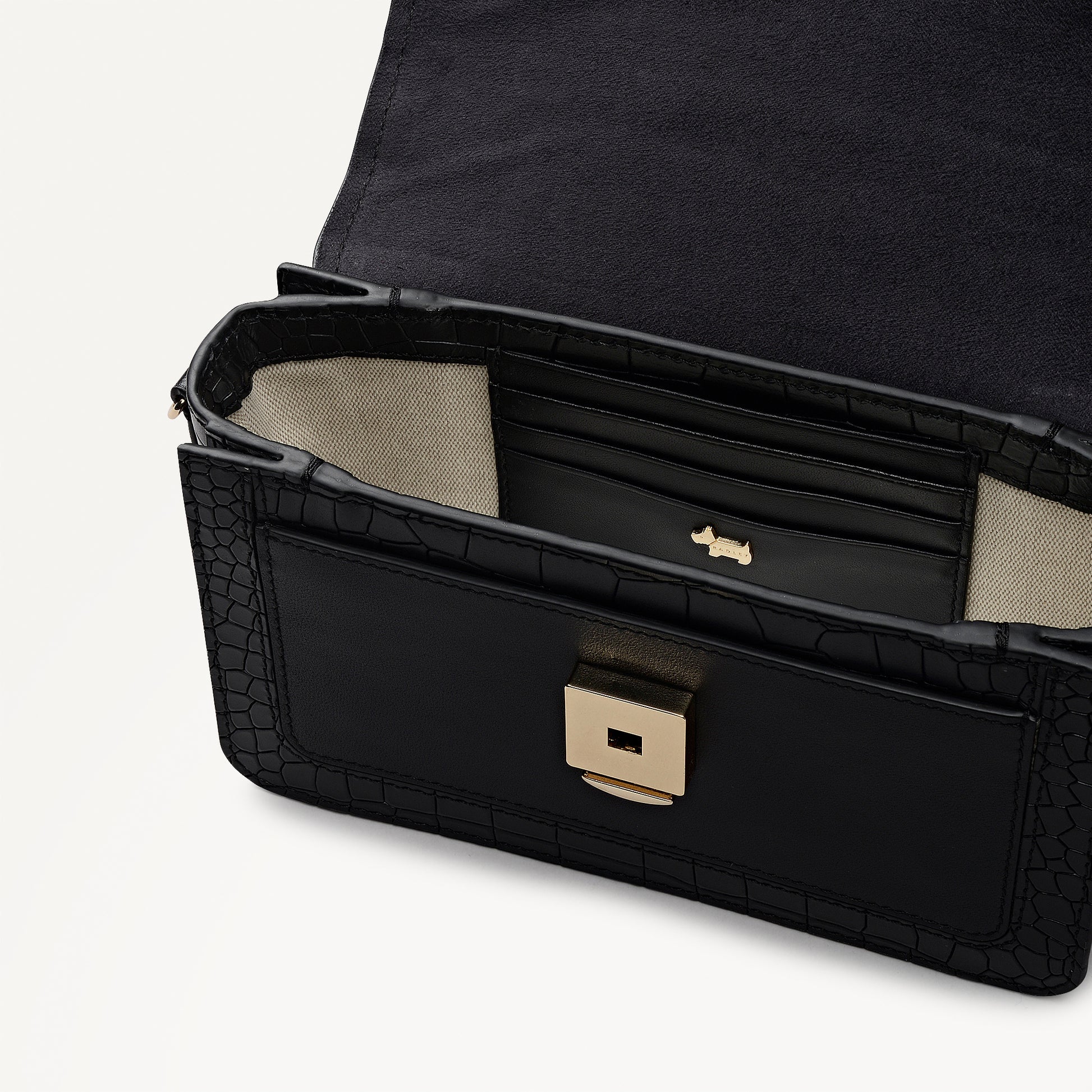 Radley London Black Mini Flapover Cross Body Bag