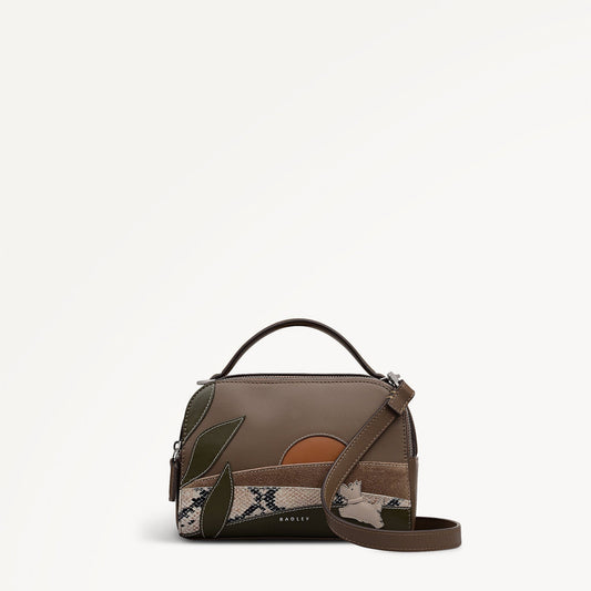 Radley London Coffee Small Ziptop Cross Body Bag