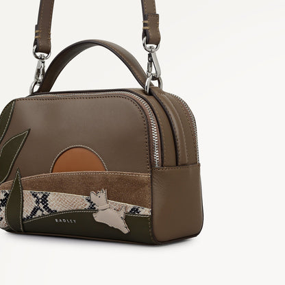 Radley London Coffee Small Ziptop Cross Body Bag
