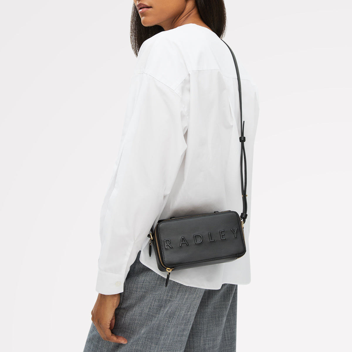 Radley London Black Micro Zip Around Cross Body Bag