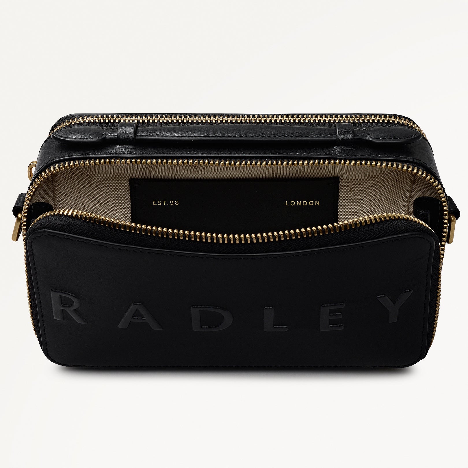 Radley London Black Micro Zip Around Cross Body Bag