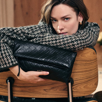 Radley London Black Medium Flapover Clutch Bag