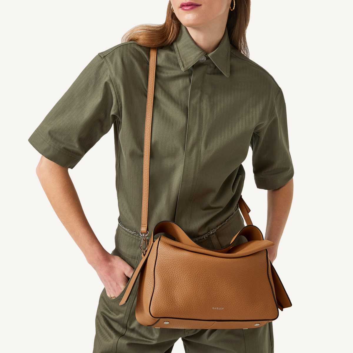 Radley London Dark Butter Medium Ziptop Grab Bag