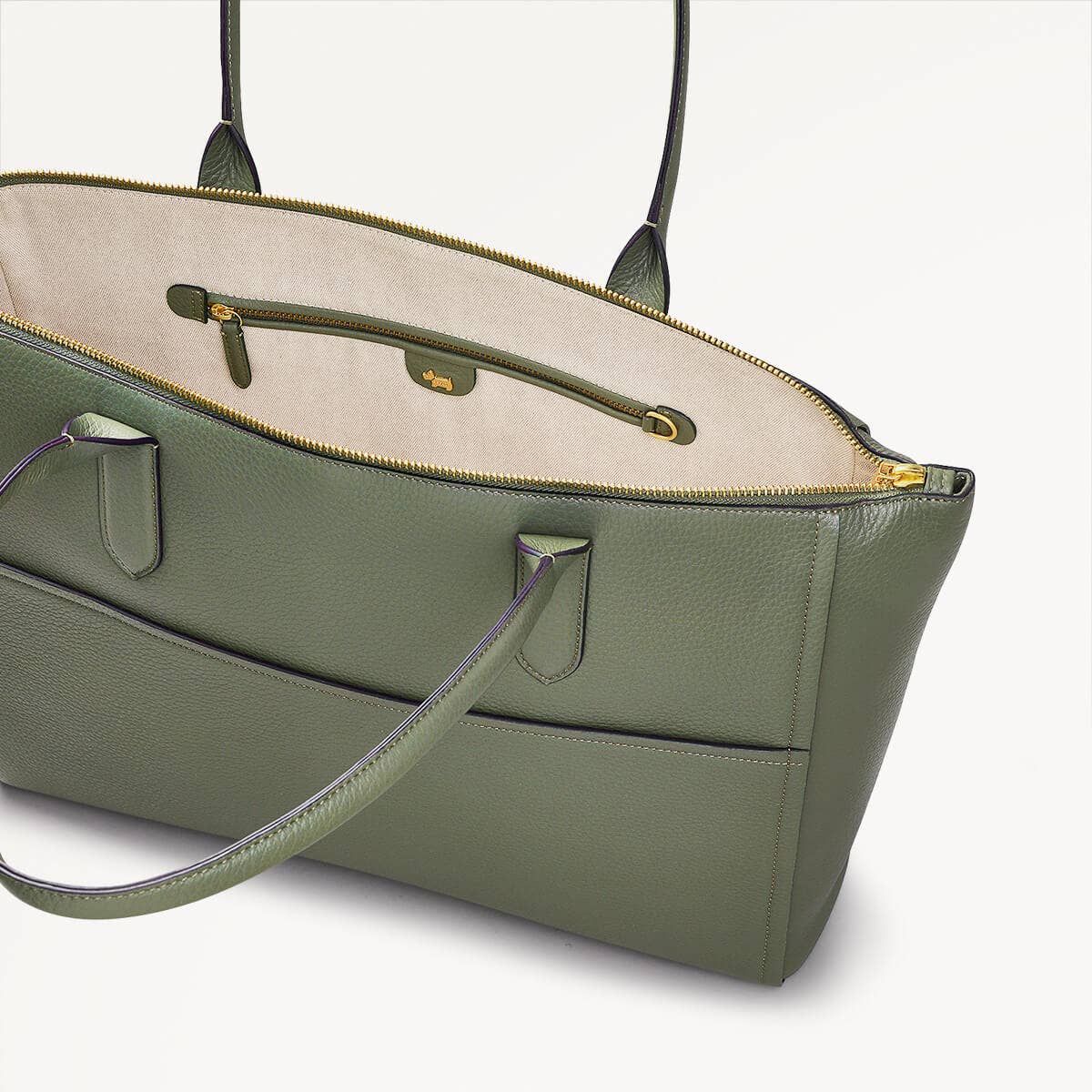 Radley London Dark Olive Medium Ziptop Tote Bag