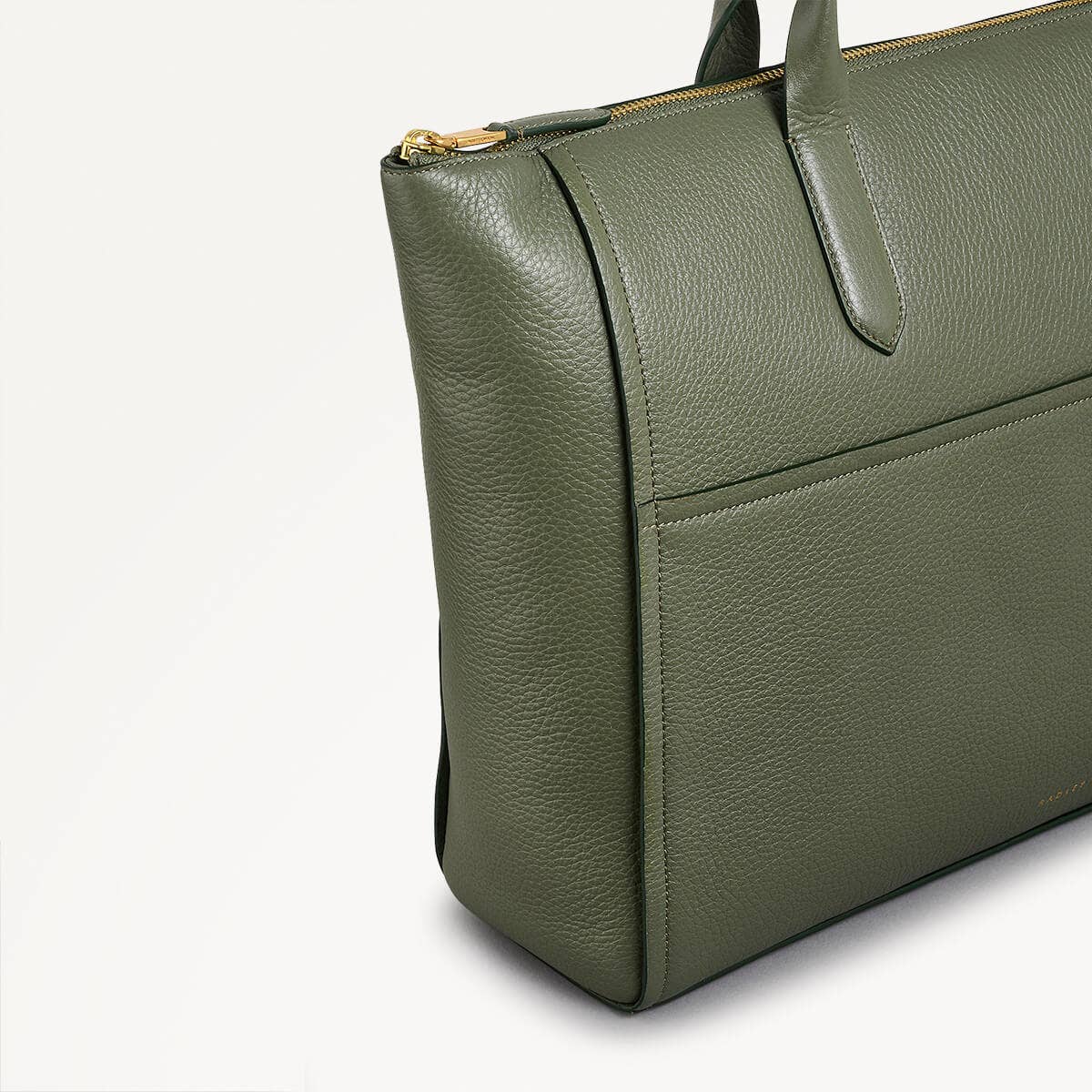 Radley London Dark Olive Medium Ziptop Tote Bag