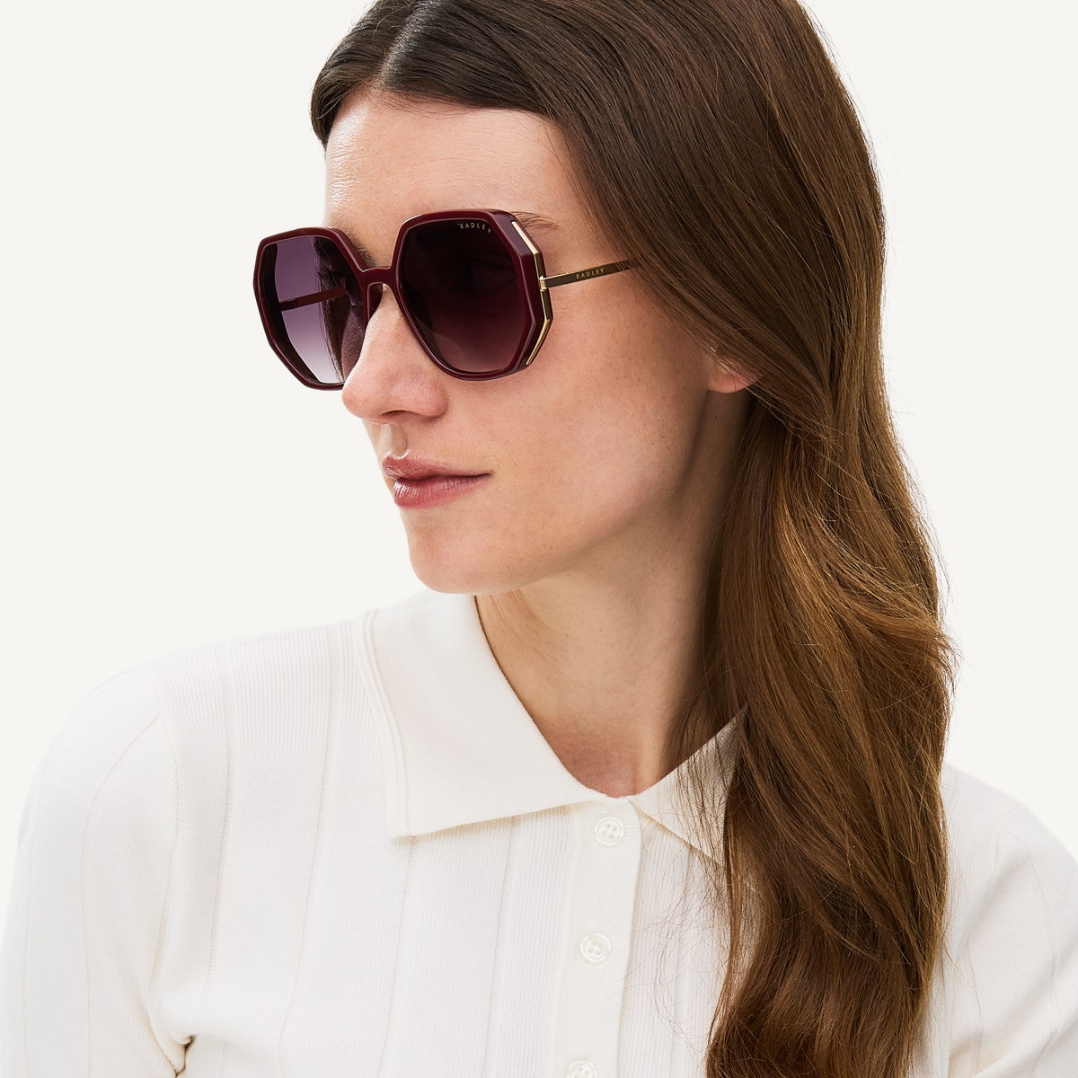 Radley London Gold Oversized Hexagon Sunglasses