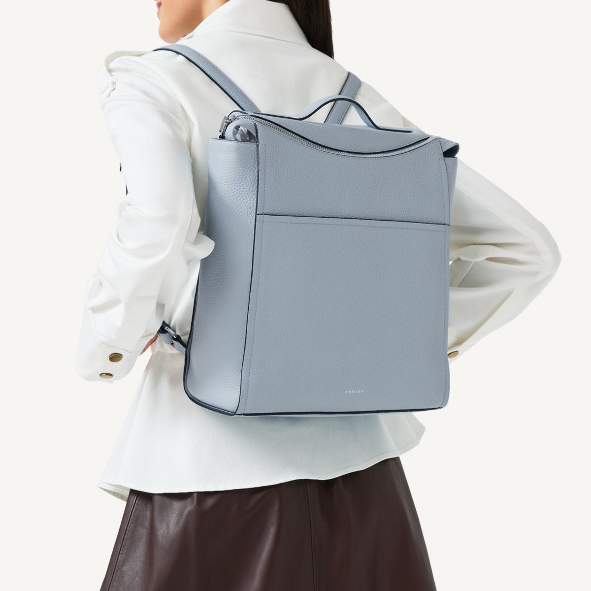 Radley London Smoke Blue Medium Ziptop Backpack