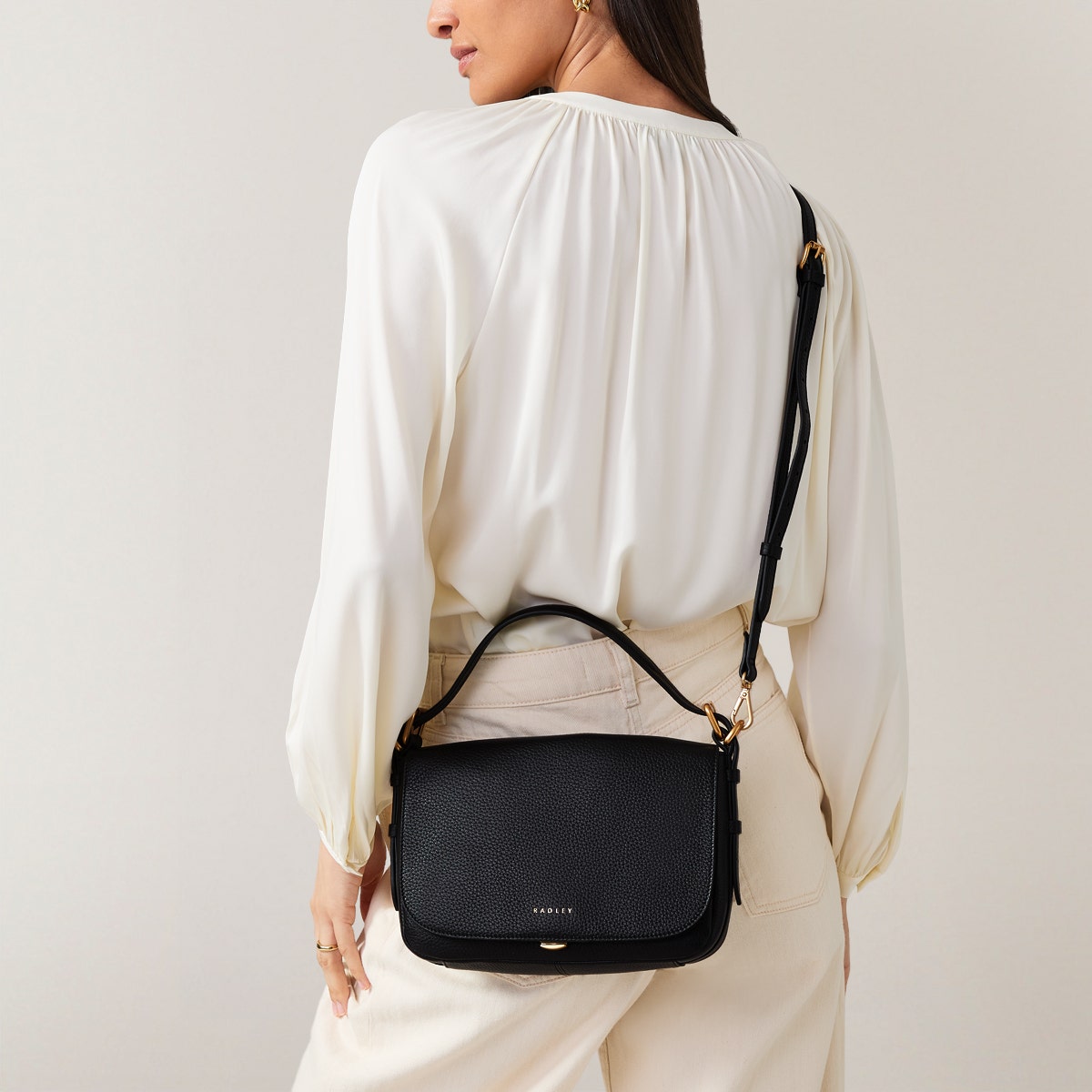 Radley London Black Small Flapover Cross Body Bag