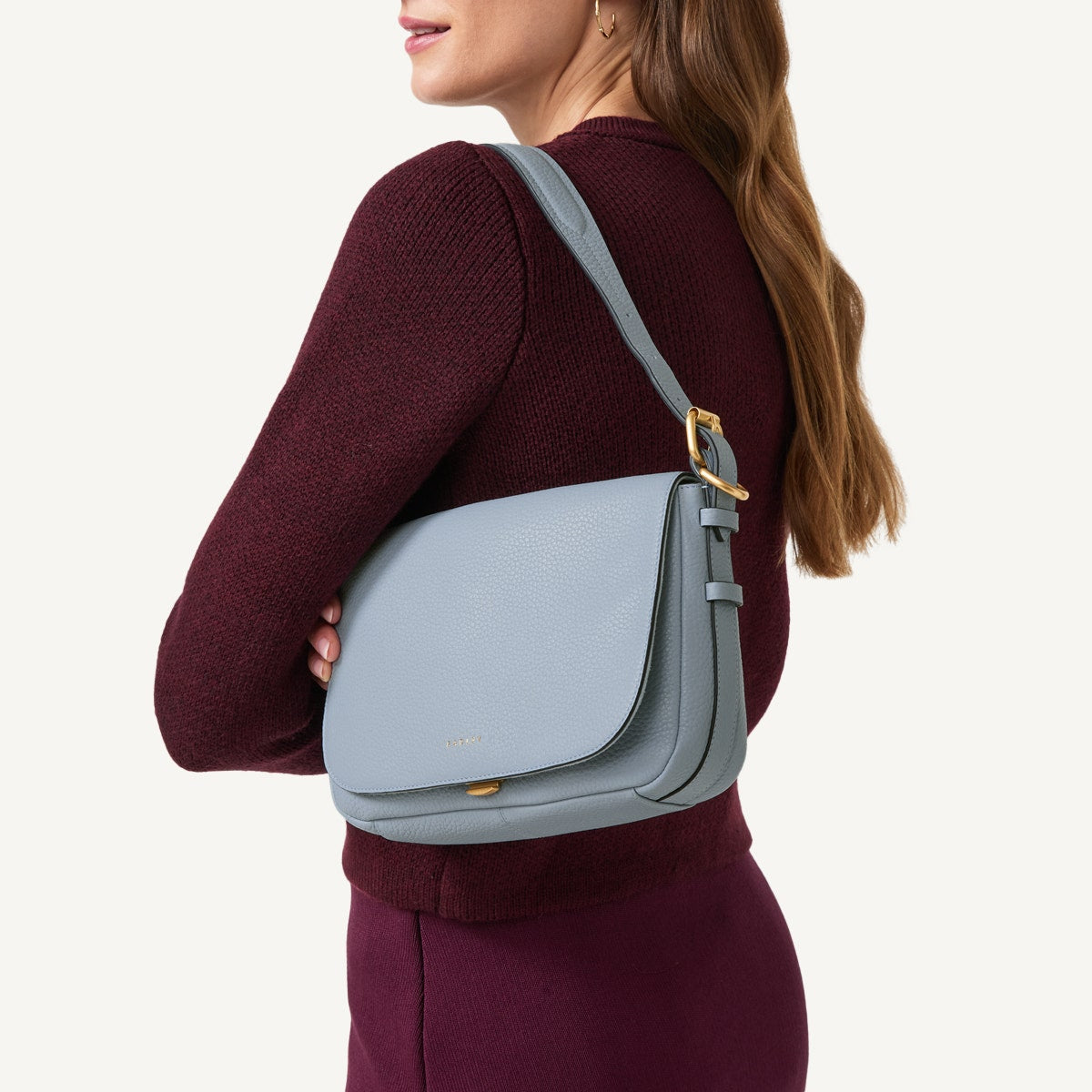 Radley London Smoke Blue Small Flapover Cross Body Bag