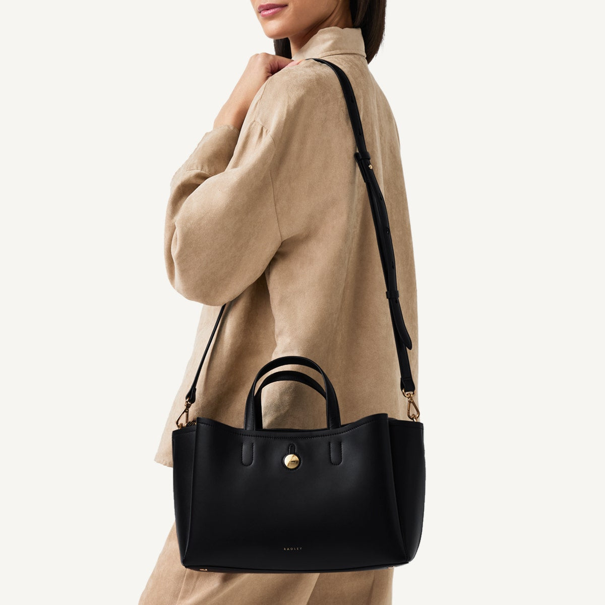 Radley London Black Medium Ziptop Grab Bag