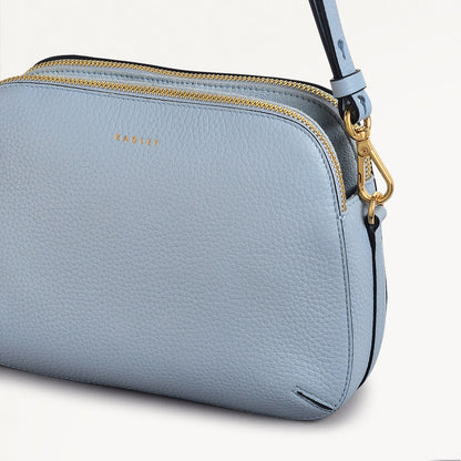 Radley London Smoke Blue Medium Ziptop Cross Body Bag