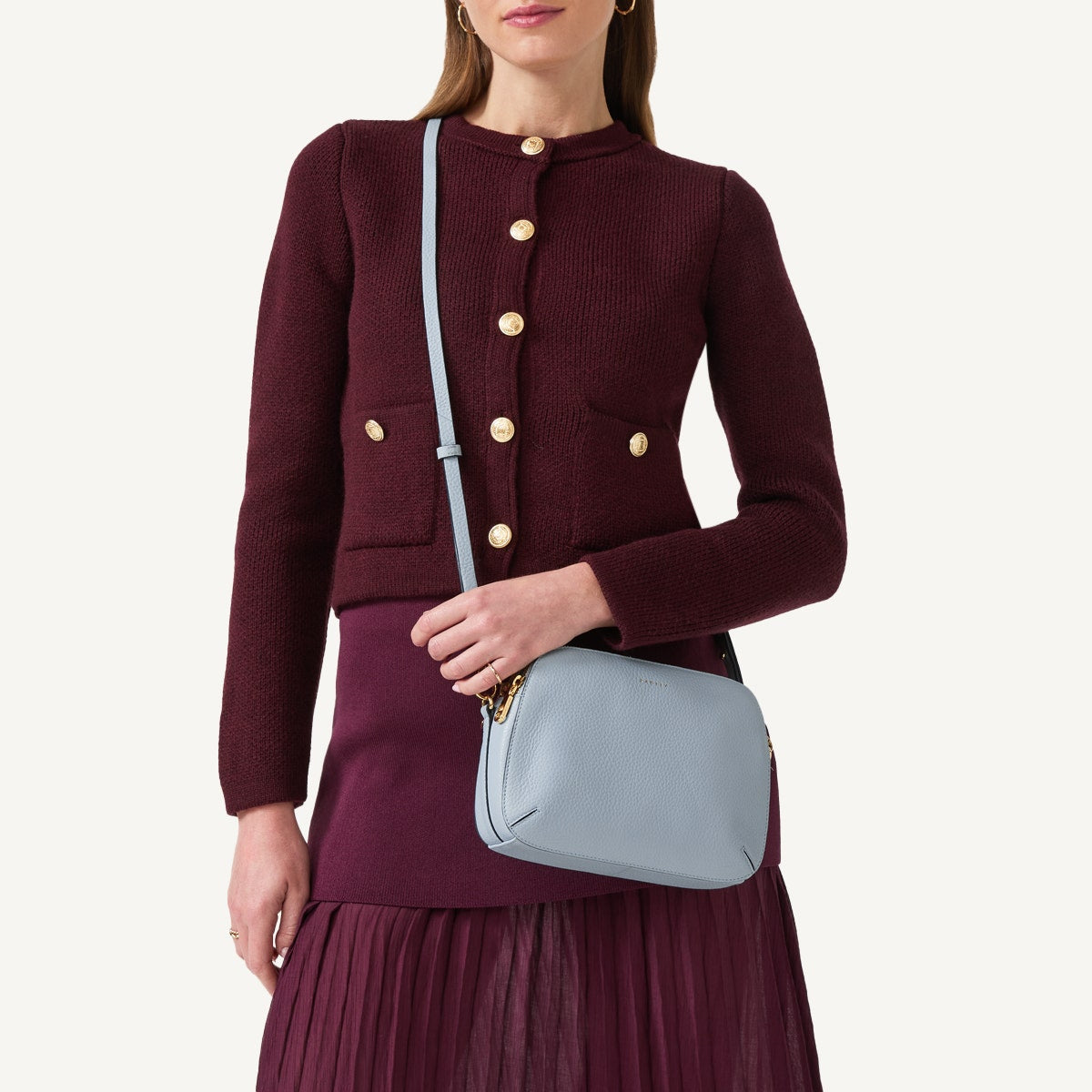 Radley London Smoke Blue Medium Ziptop Cross Body Bag