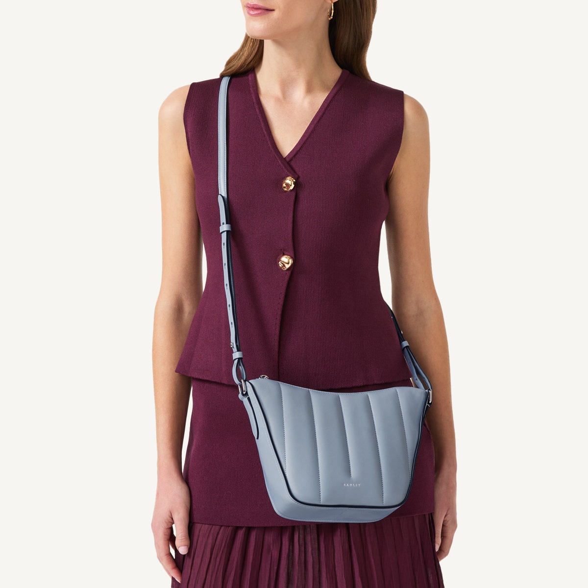 Radley London Smoke Blue Small Ziptop Cross Body Bag