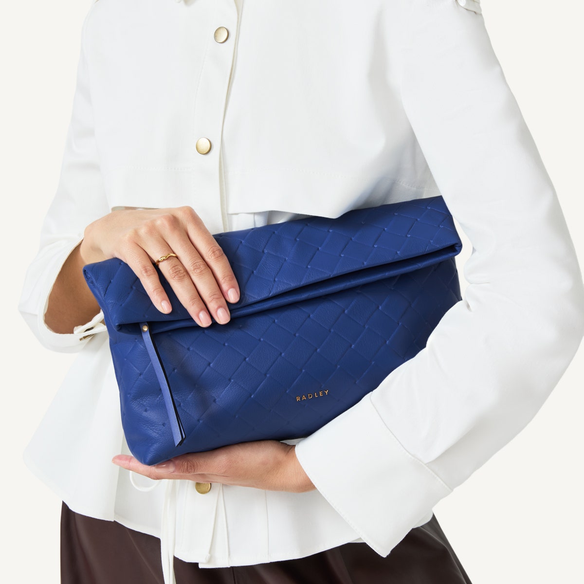 Radley London Yves Blue Medium Flapover Clutch Bag
