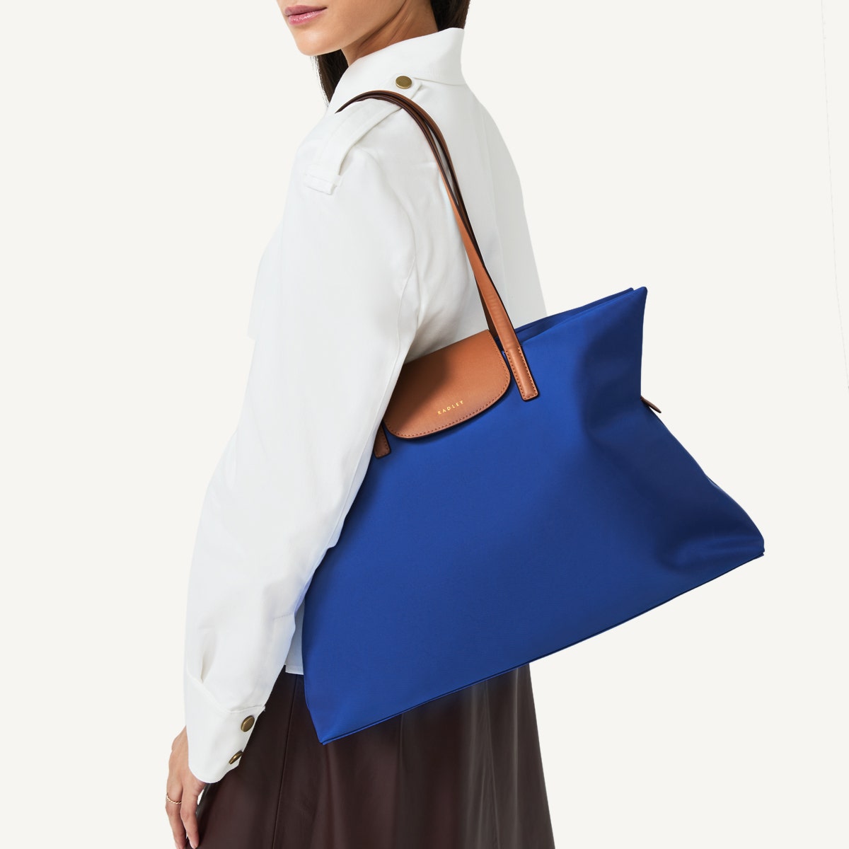 Radley London Yves Blue Medium Ziptop Tote Bag