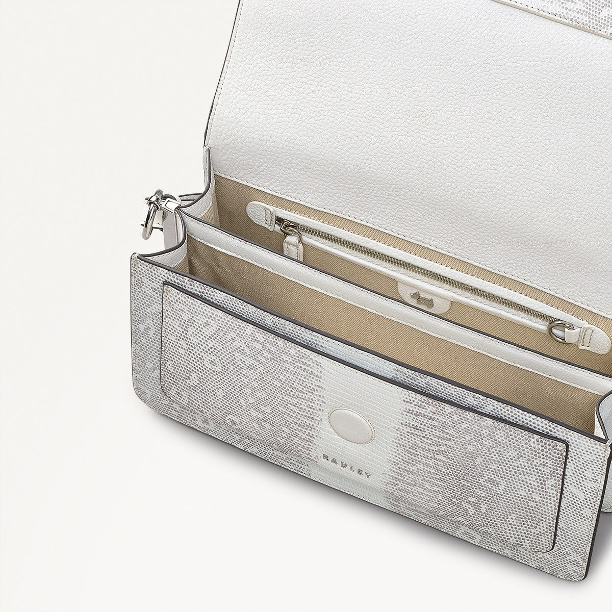 Radley London Bright White Medium Flapover Shoulder Bag