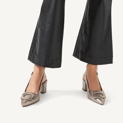 Radley London Dark Silver Heeled Slingback