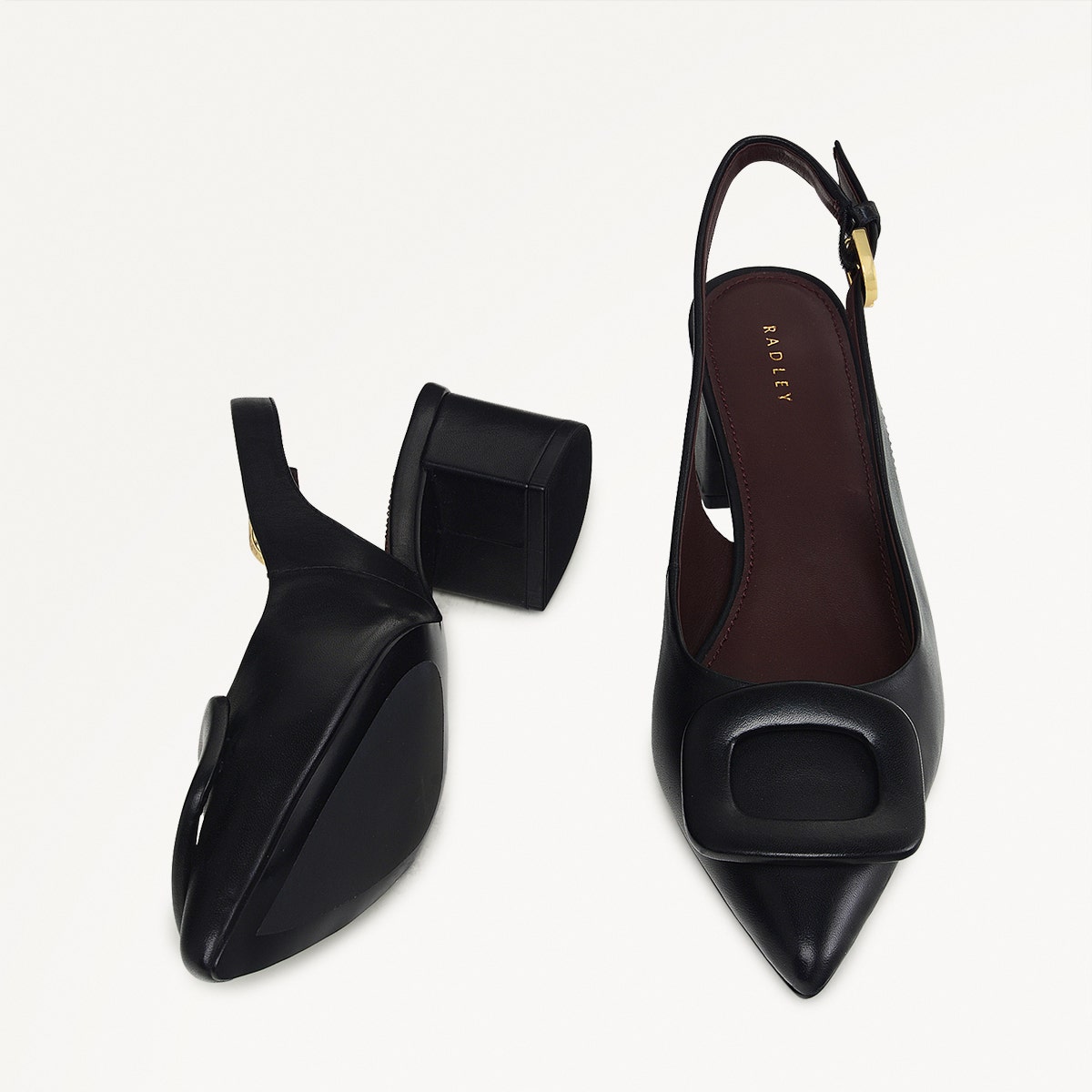 Radley London Black Heeled Slingback