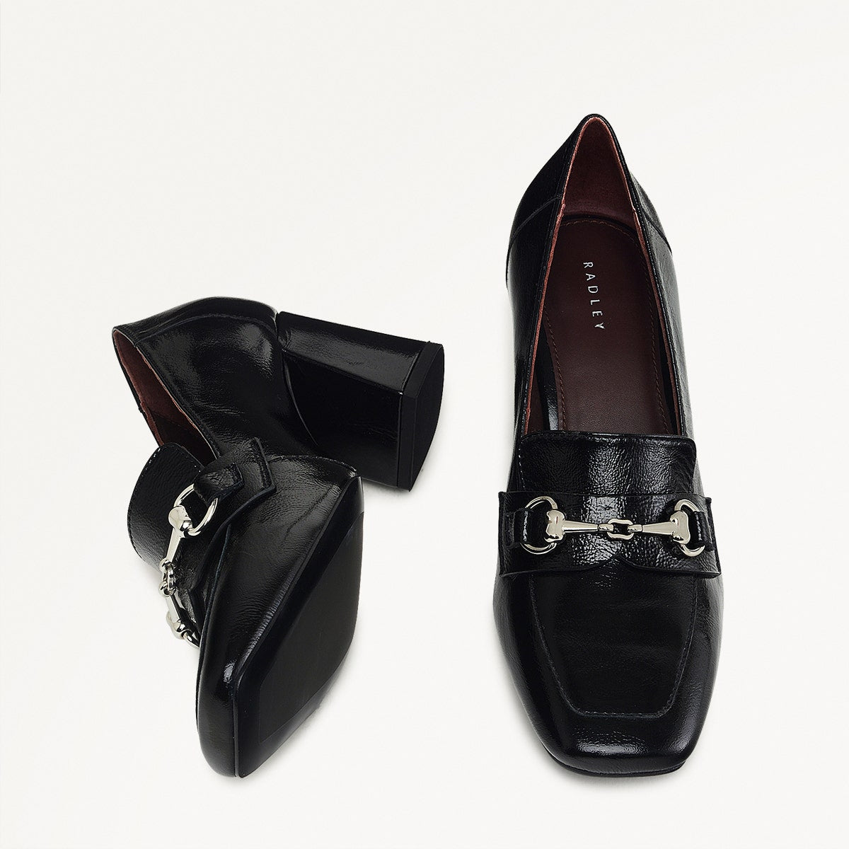 Radley London Black Heeled Saddle Loafer