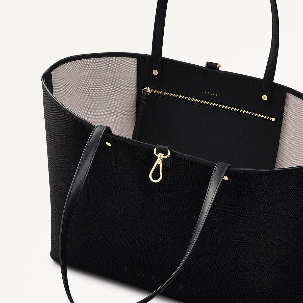 Radley London Black Large Open Top Tote Bag