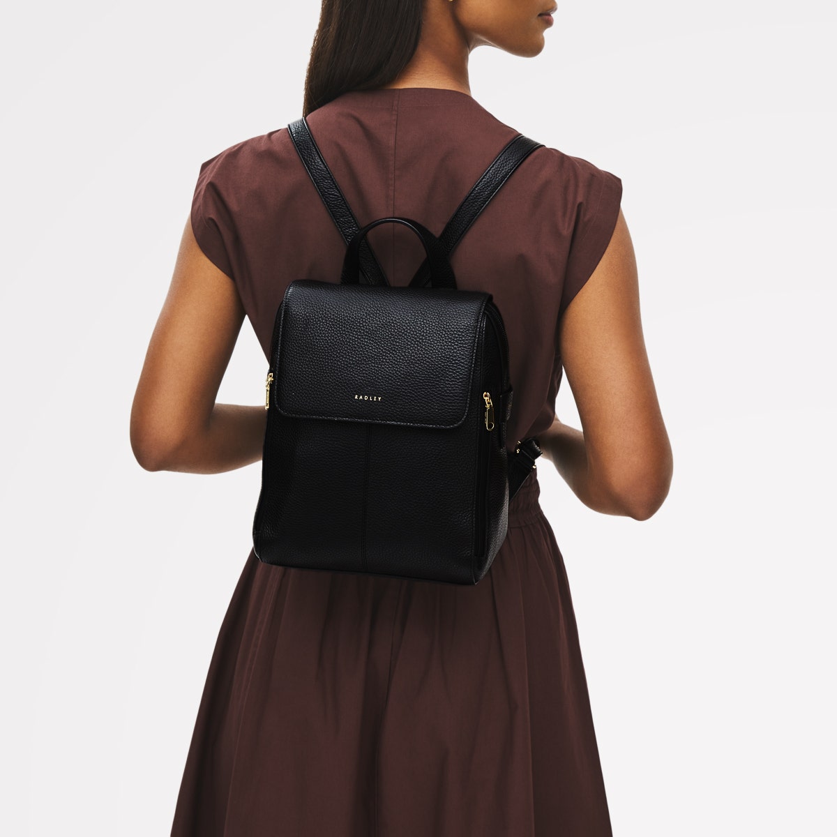 Radley London Black Medium Flapover Backpack