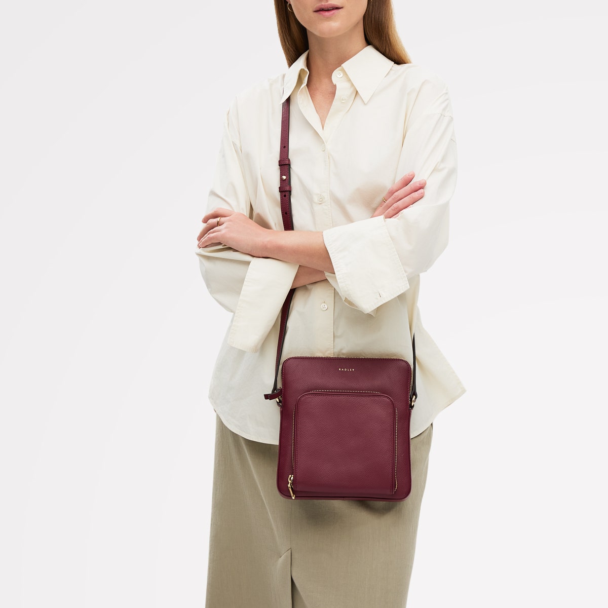 Radley London Merlot Medium Ziptop Cross Body Bag