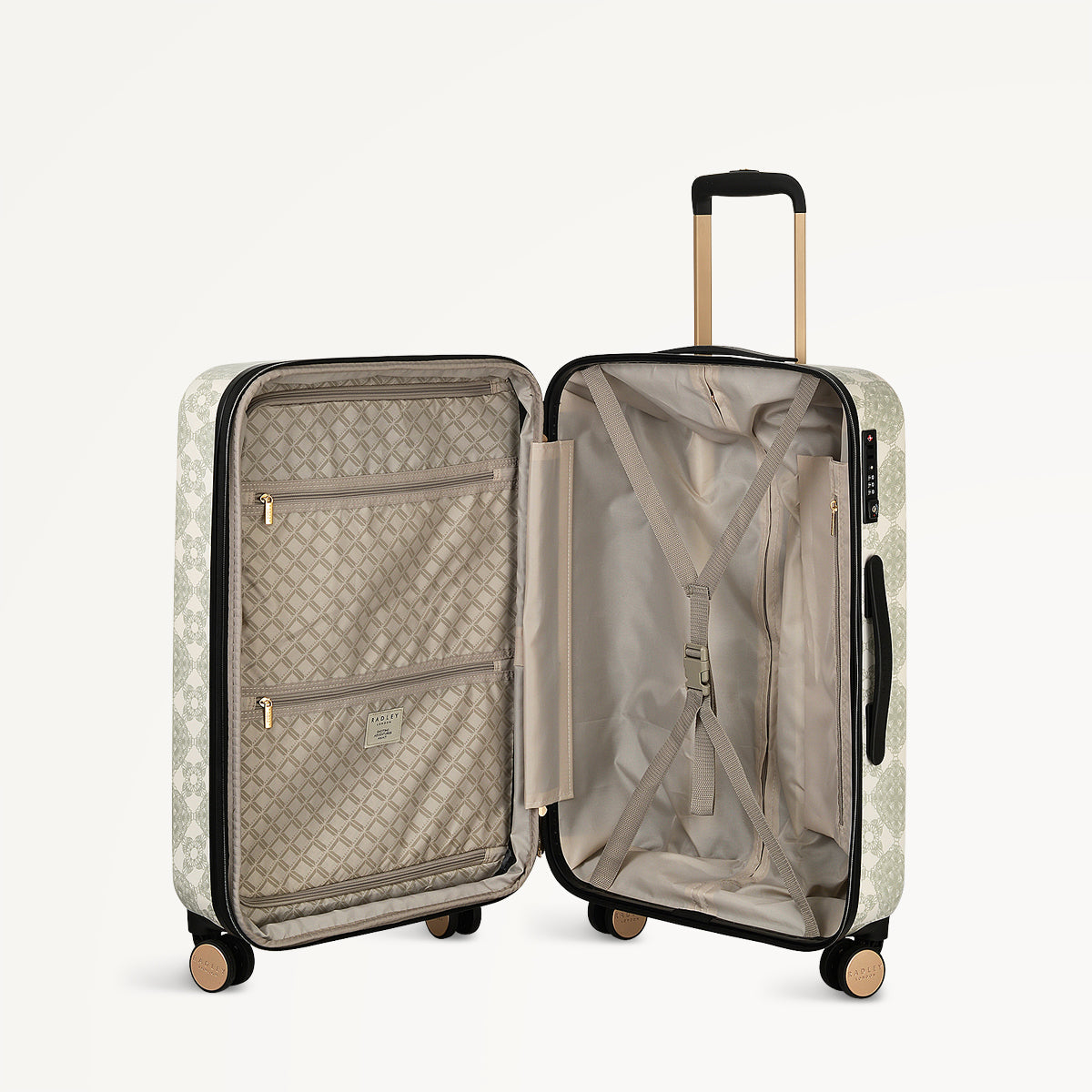 Radley London Olive Green 4 Wheel Medium Suitcase