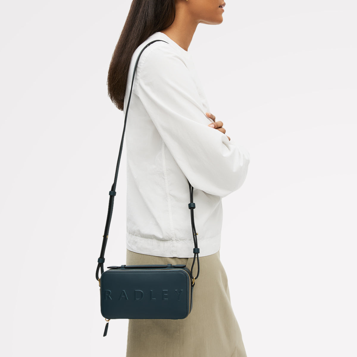 Radley London Teal Micro Zip Around Cross Body Bag