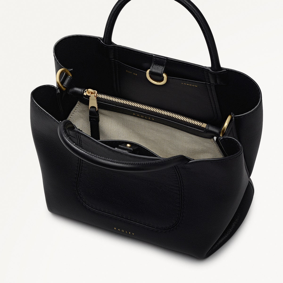Radley London Black Small Ziptop Grab Bag