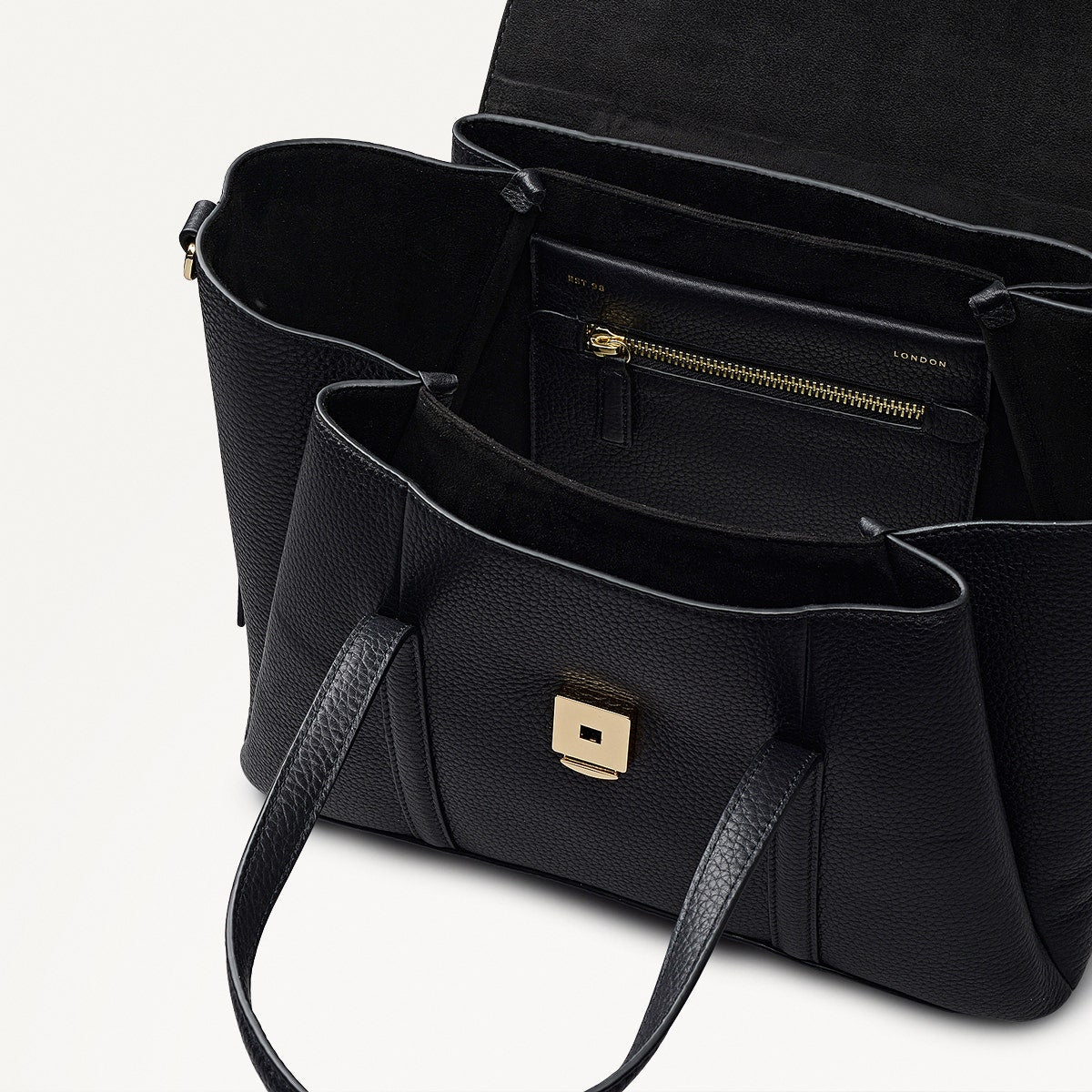 Radley London Black Medium Flapover Grab Bag