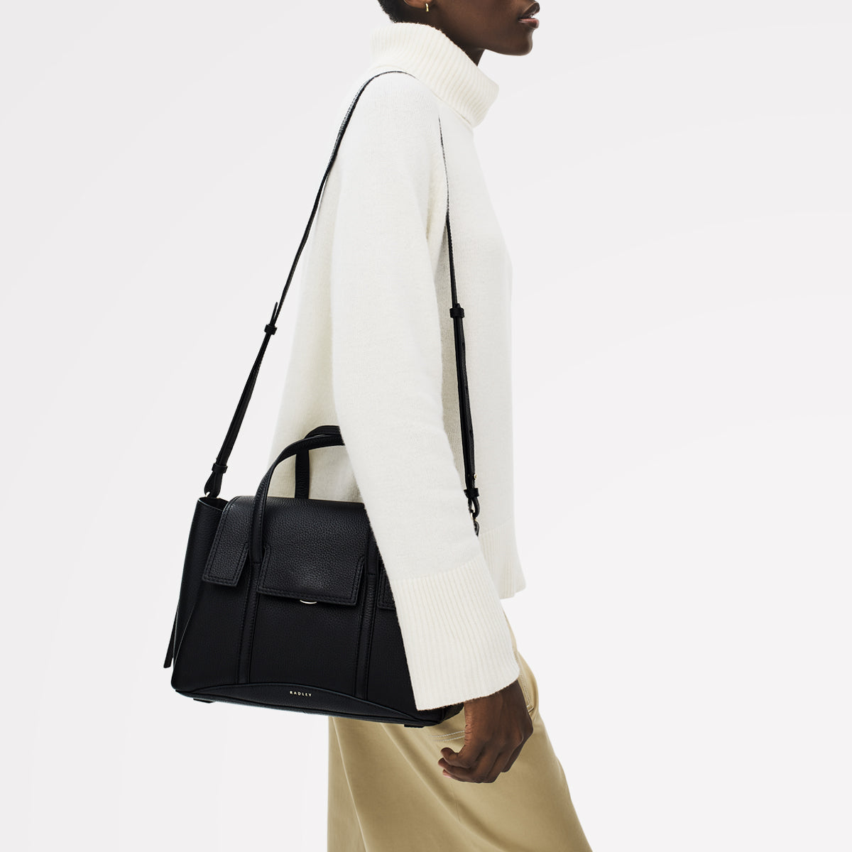 Radley London Black Medium Flapover Grab Bag
