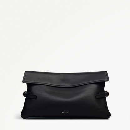 Radley London Black Large Flapover Clutch Bag