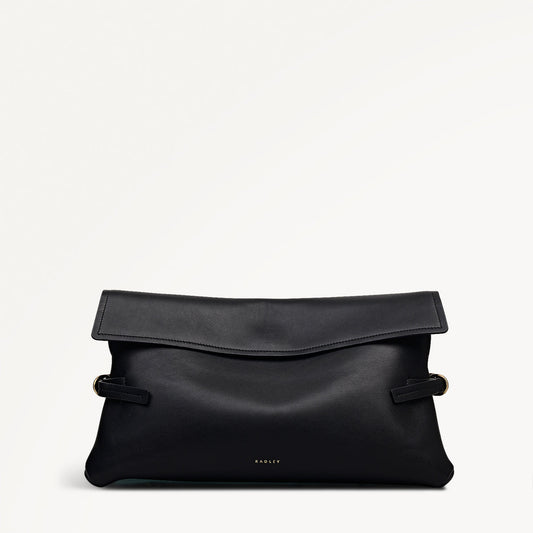 Radley London Black Large Flapover Clutch Bag