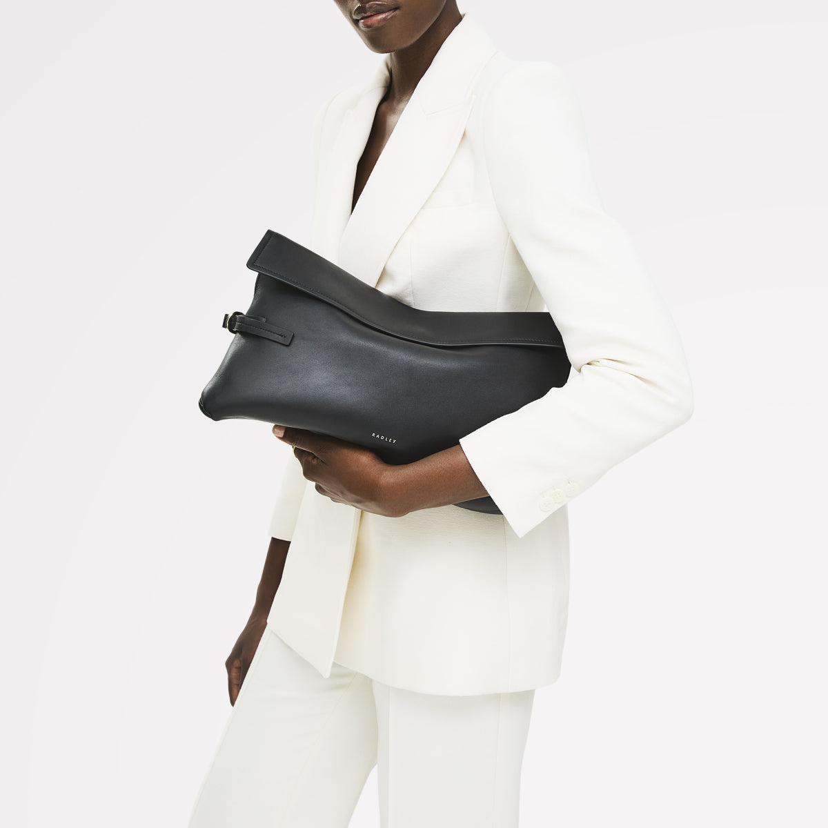 Radley London Black Large Flapover Clutch Bag