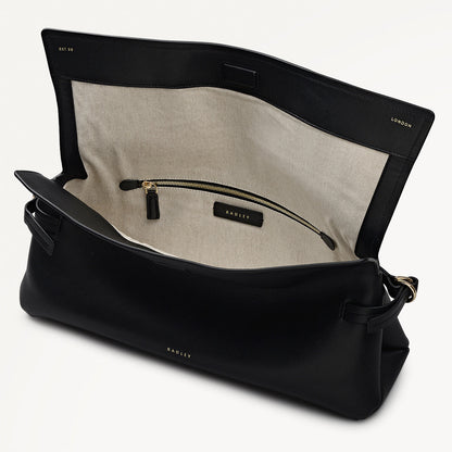 Radley London Black Large Flapover Clutch Bag