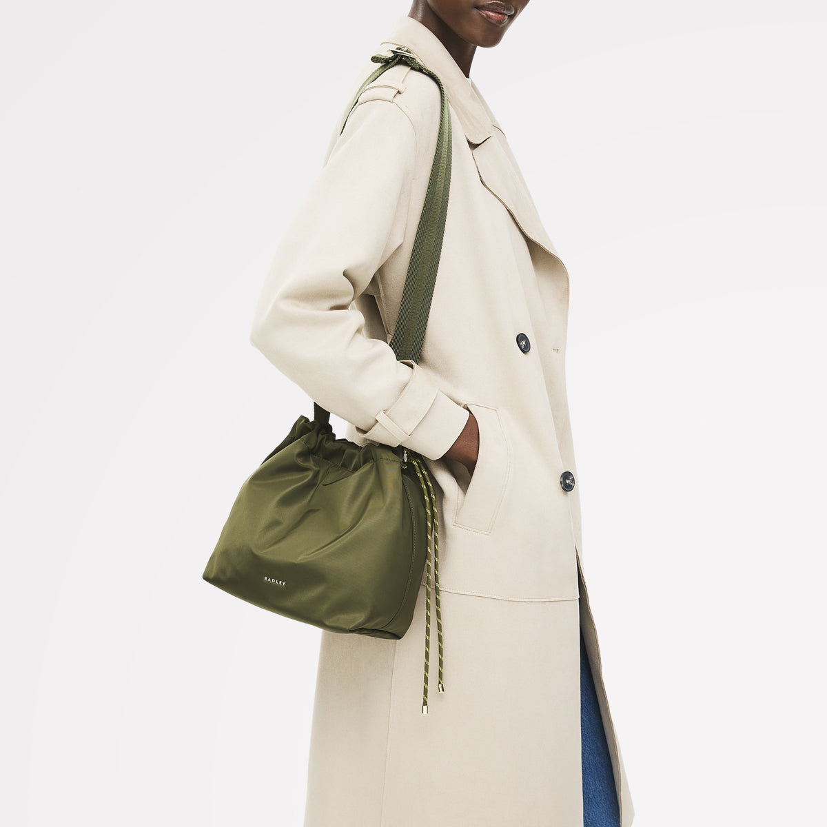Radley London Khaki Small Open Top Cross Body Bag